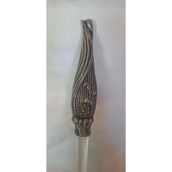 Vintage Lucite Serving Scoop with Ornate Silverplate Handle – Mid Century- VG - Picture 2 of 6